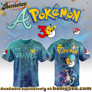 All Team MLB A Braves x Pokemon Day Jersey Limited Edition + Selling Out Fast