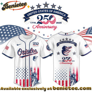 All Team MLB BAL Orioles special Americas 250th Anniversary Limited Edition Jersey