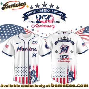 All Team MLB MIA Marlins special Americas 250th Anniversary Limited Edition Jersey