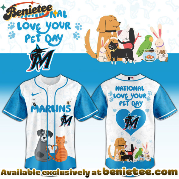 All Team MLB MIA Marlins special National Love Your Pet Day Limited Edition Jersey