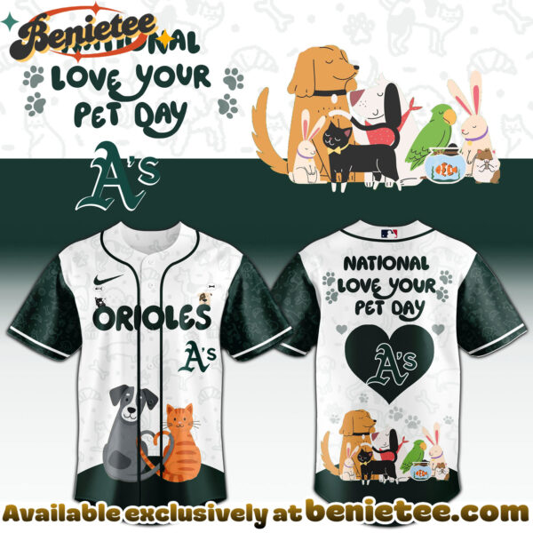 All Team MLB OAK Athletics special National Love Your Pet Day Limited Edition Jersey