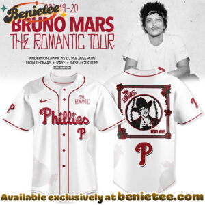 All Team MLB Philadelphia Phillies x Bruno Mars - The Romantic Tour 2026 Jersey Collection