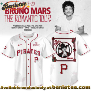 All Team MLB Pittsburgh Pirates x Bruno Mars - The Romantic Tour 2026 Jersey Collection