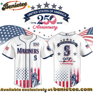 All Team MLB SEA Mariners special Americas 250th Anniversary Limited Edition Jersey