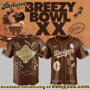 Chris Brown x Breezy Bowl XX Los Angeles Dodgers Baseball Jersey 2025 | Fan Gear