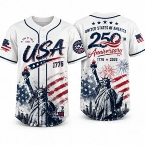 USA Baseball Jersey, 250th Anniversary Patriotic Eagle Baseball Jersey, Independence Day Apparel