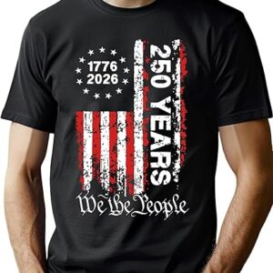 250th Anniversary USA Shirts for Men, American Flag T-Shirt 4th of July Shirt, Patriotic Tee