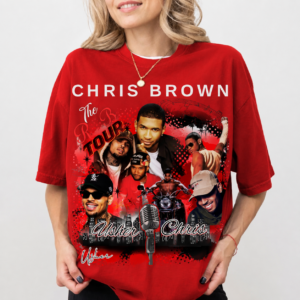 Usher & Chris Brown Tour T-Shirt Red Design