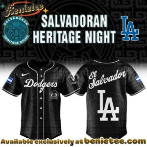 Authentic LA Dodgers El Salvadoran Heritage Night Jersey (Style 1)