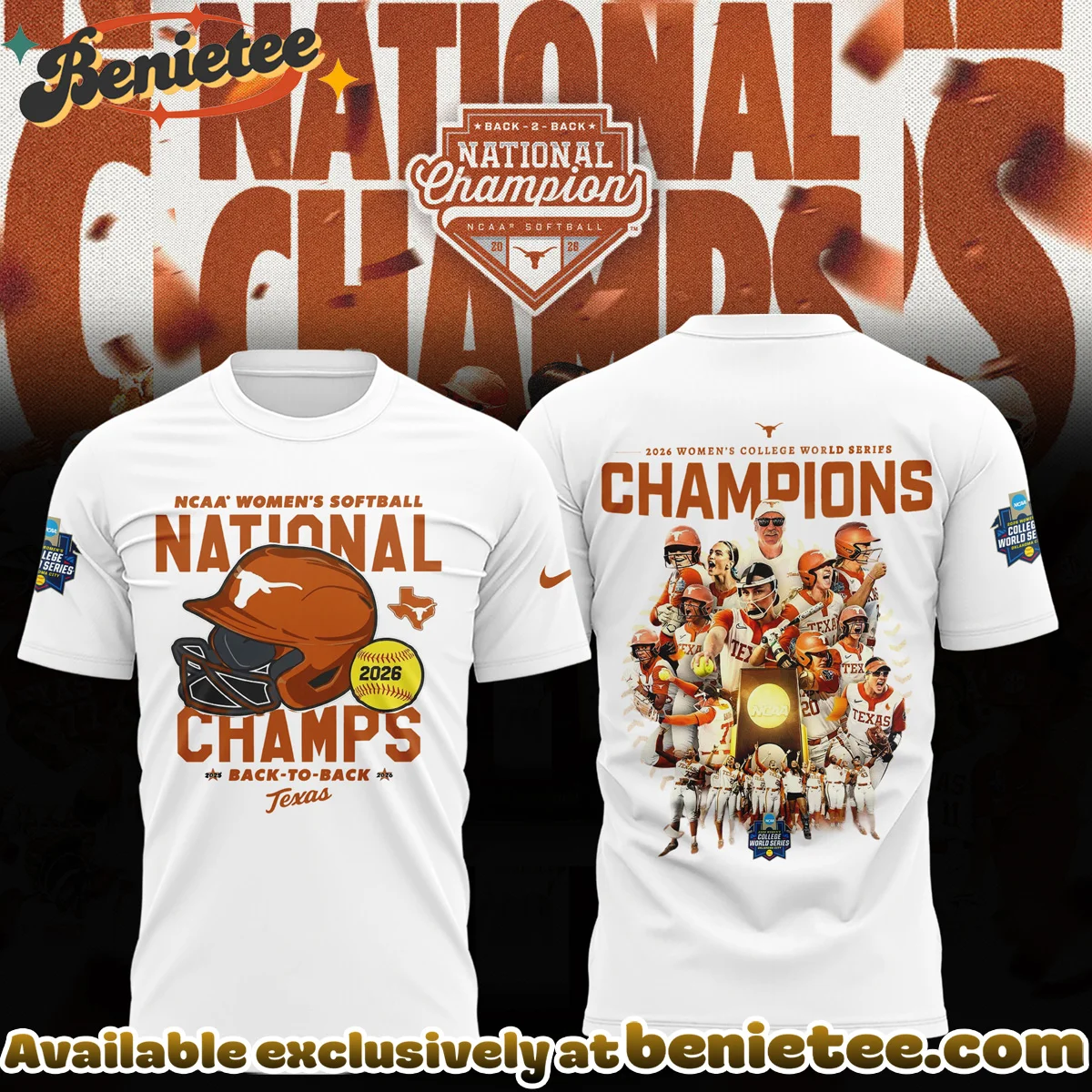Original Texas Longhorns NCAA Softball Women's College World Series T-Shirt (Design 28)