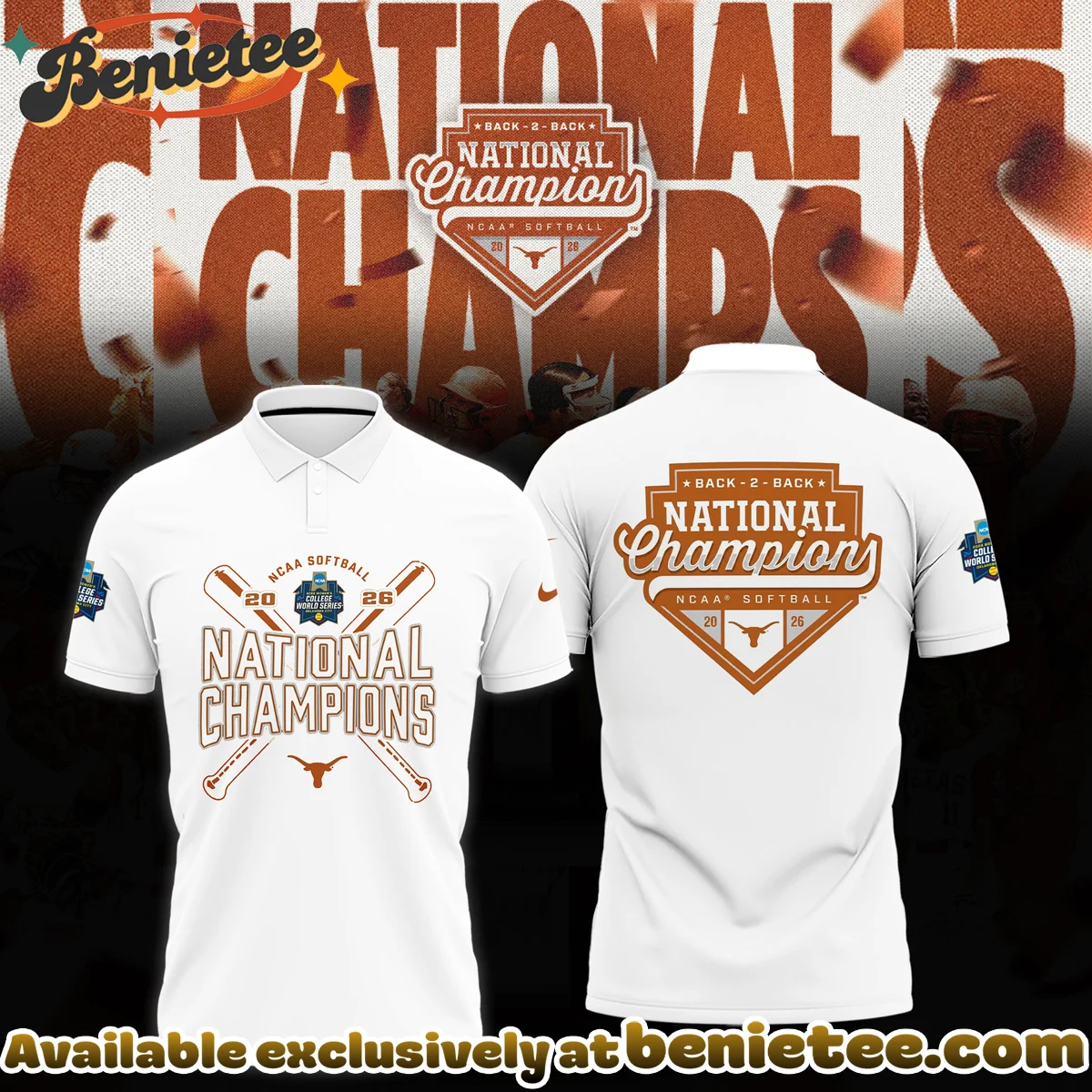 Authentic Texas Longhorns NCAA Softball Women's College World Series T-Shirt (Style 29)