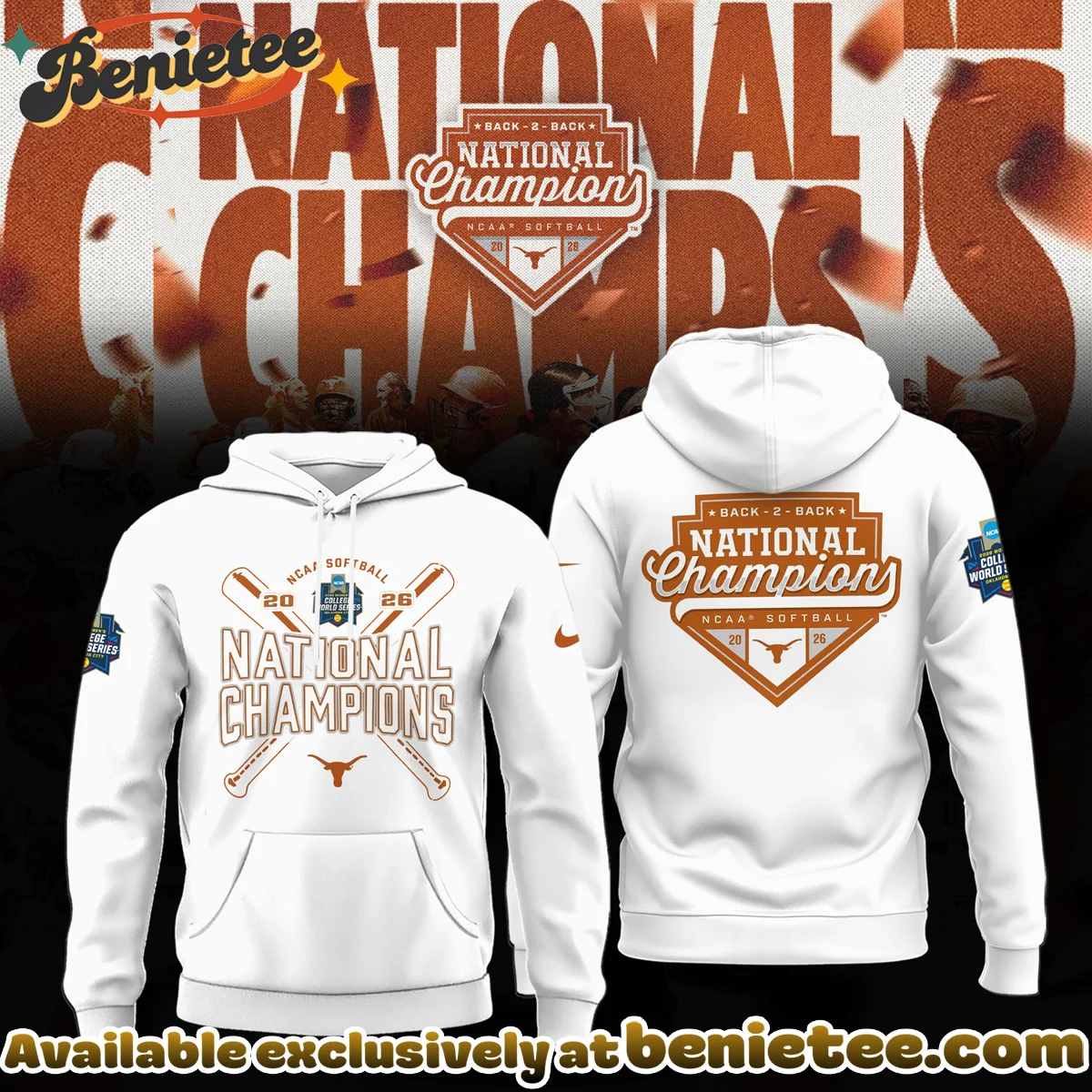 Authentic Texas Longhorns NCAA Softball Women's College World Series T-Shirt (Style 29)