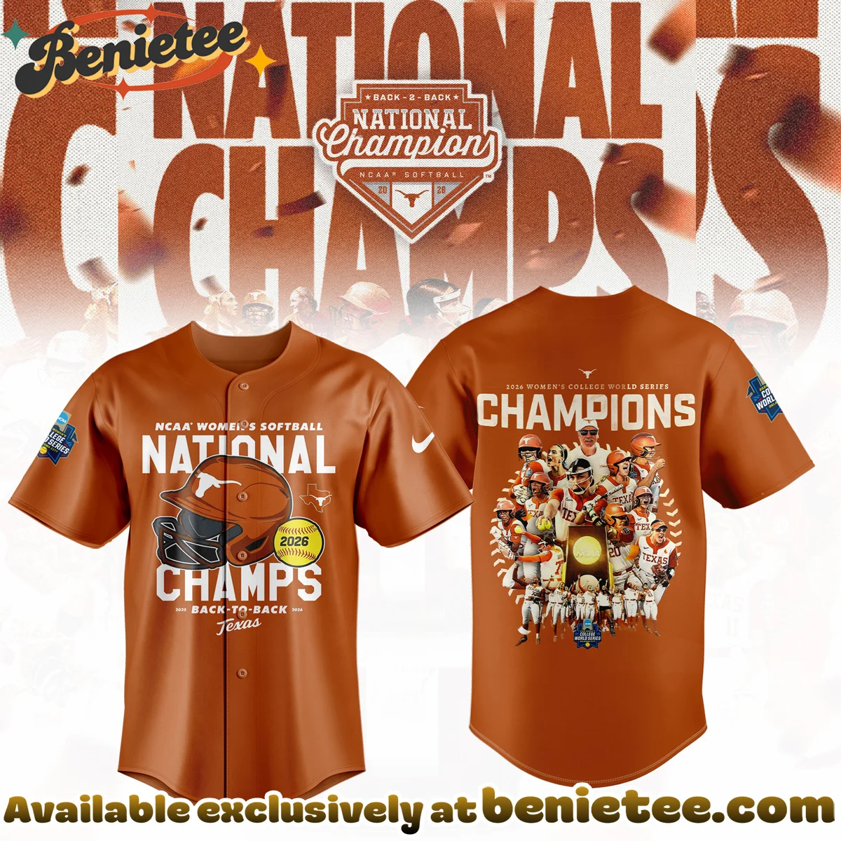 Original Texas Longhorns NCAA Softball Women's College World Series T-Shirt (Design 28)