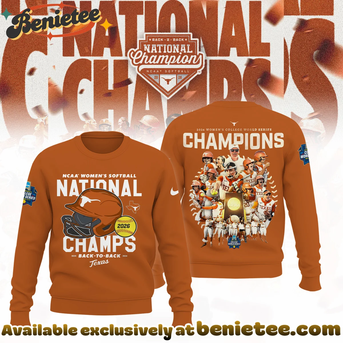 Original Texas Longhorns NCAA Softball Women's College World Series T-Shirt (Design 28)