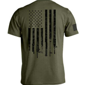 American Flag Gun Shirt, Patriotic Graphic T-Shirt