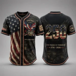 America 250th Anniversary Baseball Jersey, USA Jersey, 1776 - 2026 Patriotic Baseball Jersey