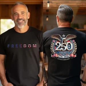 Freedom 250th Anniversary Shirt, USA Independence Apparel, 1776–2026 Patriotic