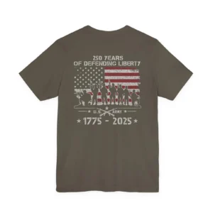 250 Years Army T-Shirt, 1775-2025 US Army Anniversary Shirt, Patriotic Military Tee