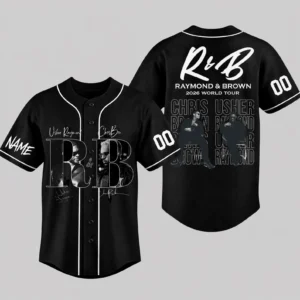 THE R&B TOUR Usher Raymond & Chris Brown Tour 2026 Baseball Jersey
