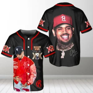 Chris Brown Breezy Bowl Tour XX Baseball Jersey