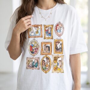 Retro Disney Princess Shirt, Rapunzel Belle Cinderella Graphic Tee