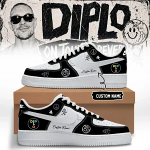 DIPLO ON TOUR FOREVER Signed Custom Air Force 1 & Jordan 1 Shoes (Design 17)