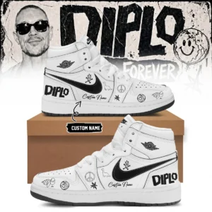 DIPLO ON TOUR FOREVER Signed Custom Air Force 1 & Jordan 1 Shoes (Design 3)