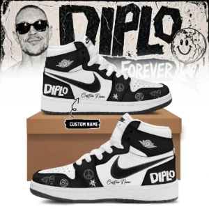 DIPLO ON TOUR FOREVER Signed Custom Air Force 1 & Jordan 1 Shoes [Drop 15]