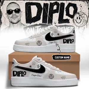 DIPLO ON TOUR FOREVER Signed Custom Air Force 1 & Jordan 1 Shoes - Part 4