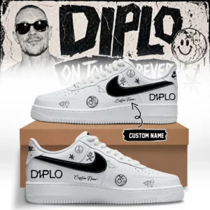 DIPLO ON TOUR FOREVER Signed Custom Air Force 1 & Jordan 1 Shoes - Series 25