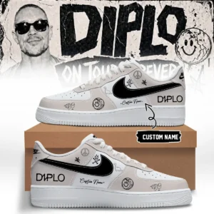 DIPLO ON TOUR FOREVER Signed Custom Air Force 1 & Jordan 1 Shoes - Series 6