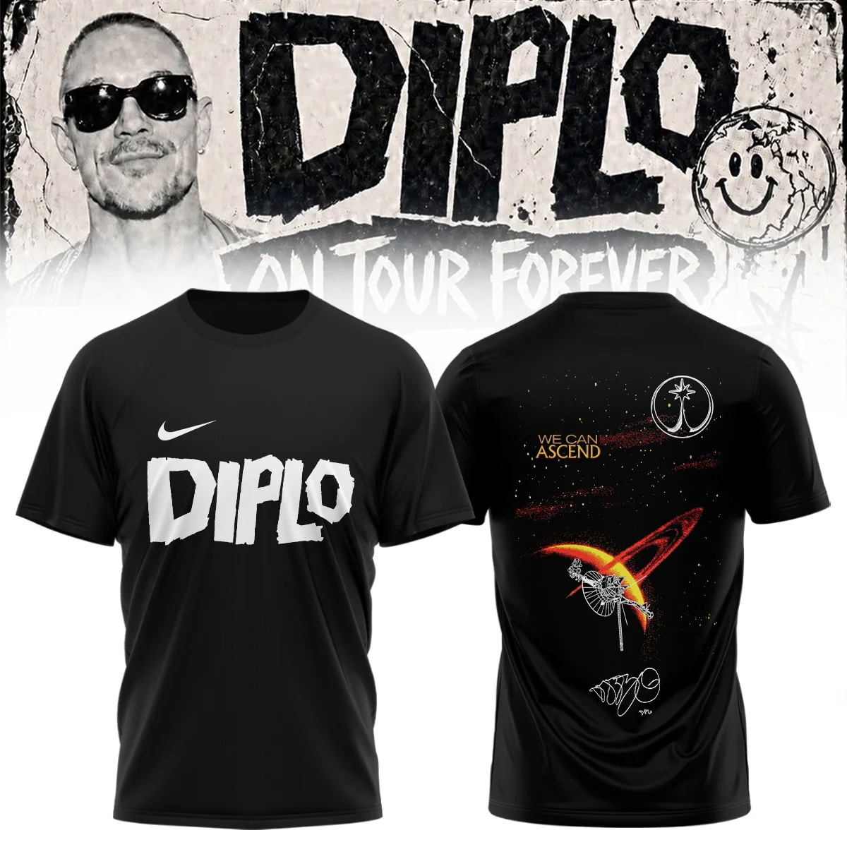 DIPLO ON TOUR FOREVER Signed T-Shirt & Hoodie (Design 20)