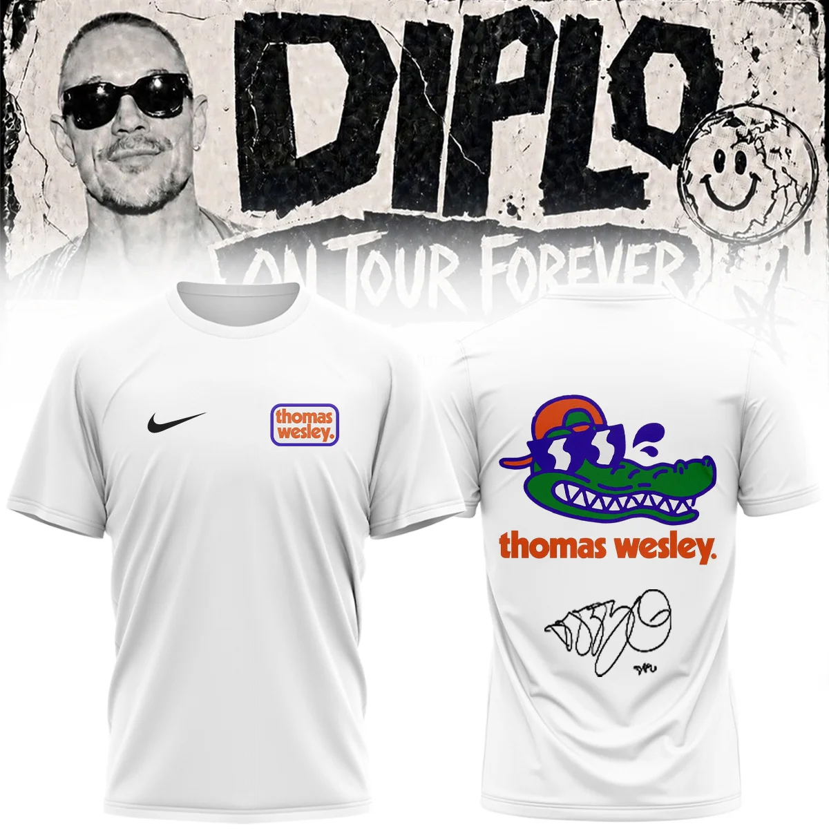 DIPLO ON TOUR FOREVER Signed T-Shirt & Hoodie (Style 8)