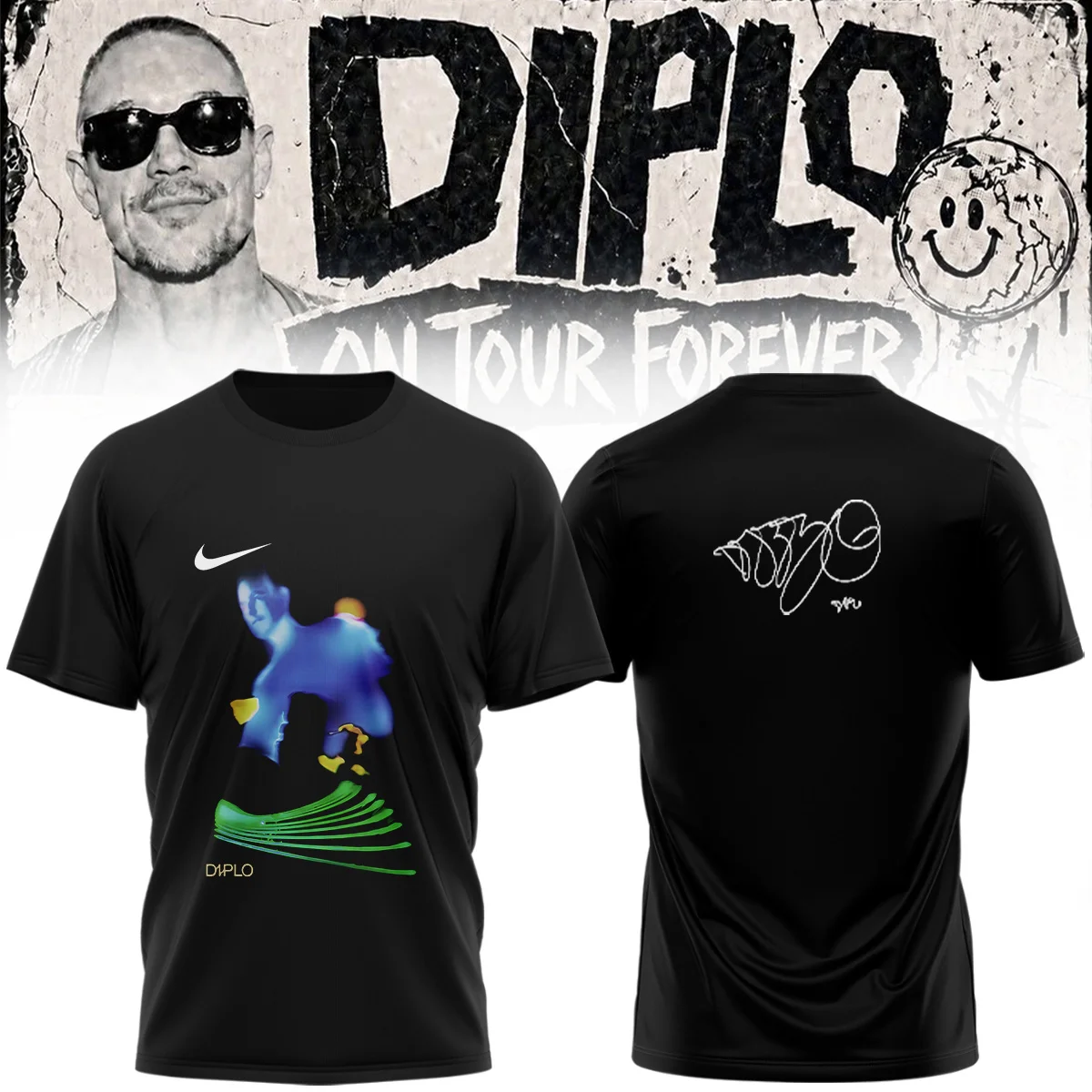 DIPLO ON TOUR FOREVER Signed T-Shirt & Hoodie - Variant 23