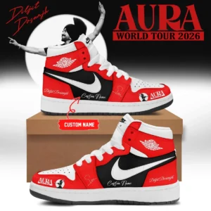 Diljit Dosanjh AURA World Tour Signature Custom Air Force 1 & Jordan 1 Shoes (Design 10)