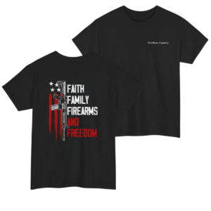 Faith Family Firearms Tee – Patriotic 2nd Amendment Shirt