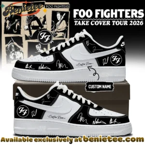 Foo Fighters Take Cover Tour Custom Air Force 1 & Jordan 1 Shoes (Style 23)
