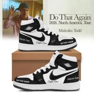 Malcolm Todd Do That Again Tour Signed Custom Air Force 1 & Jordan 1 Shoes (Design 15)