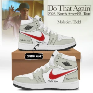 Malcolm Todd Do That Again Tour Signed Custom Air Force 1 & Jordan 1 Shoes (Design 21)