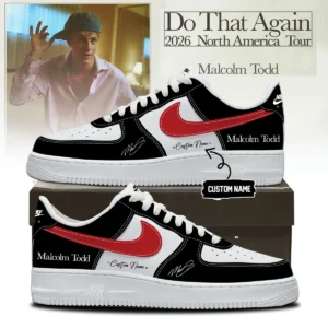 Malcolm Todd Do That Again Tour Signed Custom Air Force 1 & Jordan 1 Shoes (Style 14)