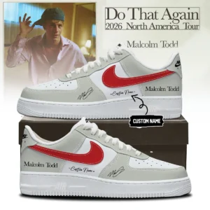 Malcolm Todd Do That Again Tour Signed Custom Air Force 1 & Jordan 1 Shoes (Style 22)