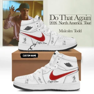 Malcolm Todd Do That Again Tour Signed Custom Air Force 1 & Jordan 1 Shoes - Variant 19