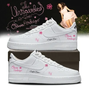 Olivia Rodrigo The Unraveled Tour Signed Custom Air Force 1 & Jordan 1 Shoes - Variant 5