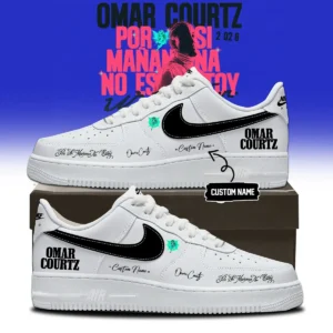 Omar Courtz Por Si Mañana No Estoy World Tour Signed Custom Air Force 1 & Jordan 1 Shoes (Style 21)