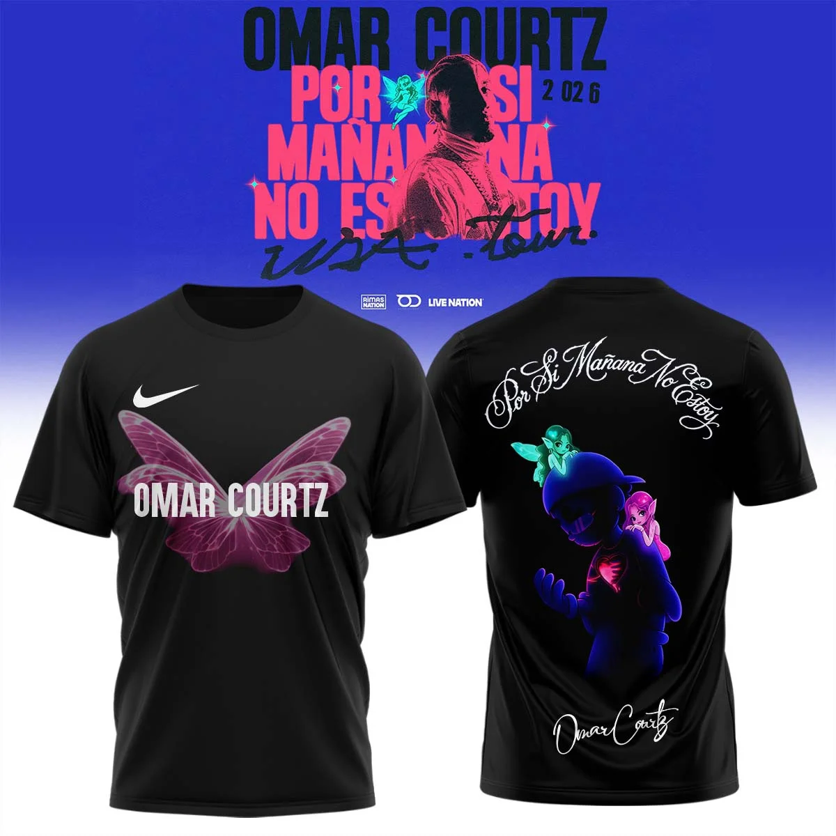 Omar Courtz Por Si Mañana No Estoy World Tour Signed Shirt & Hoodie (Design 1)