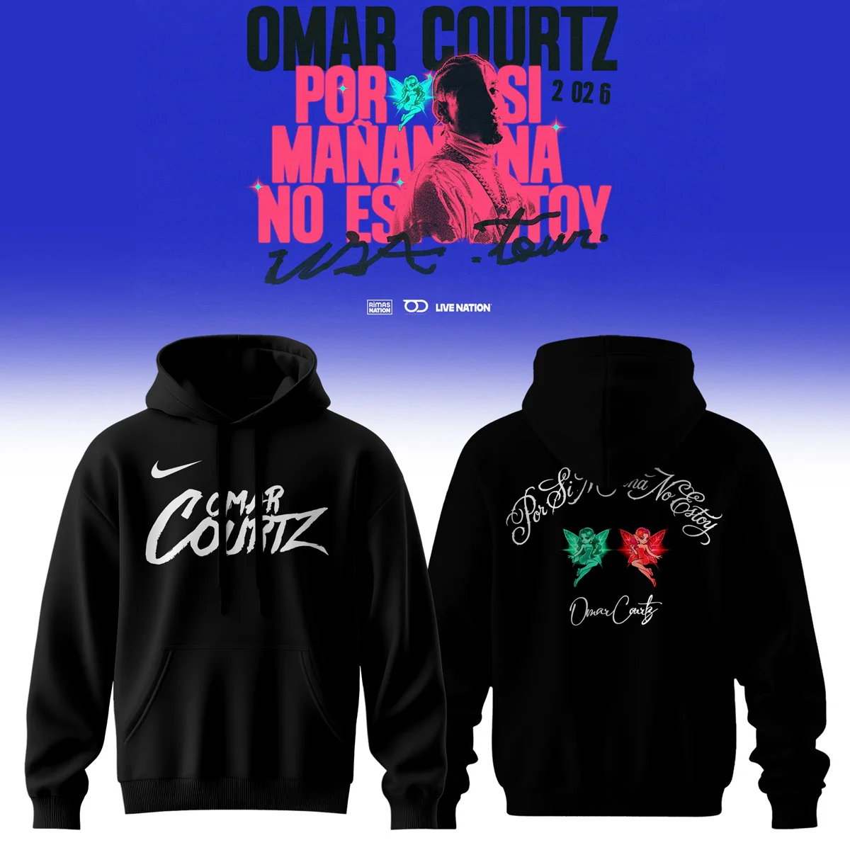 Omar Courtz Por Si Mañana No Estoy World Tour Signed Shirt & Hoodie (Release 26)
