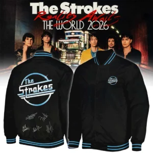 The Strokes Reality Awaits Tour Signature Bomber Jacket (Design 13)