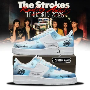 The Strokes Reality Awaits Tour Signature Custom Air Force 1 & Jordan 1 Shoes (Design 11)