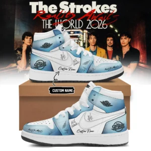 The Strokes Reality Awaits Tour Signature Custom Air Force 1 & Jordan 1 Shoes (Design 18)