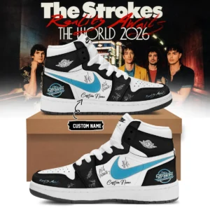 The Strokes Reality Awaits Tour Signature Custom Air Force 1 & Jordan 1 Shoes (Design 2)